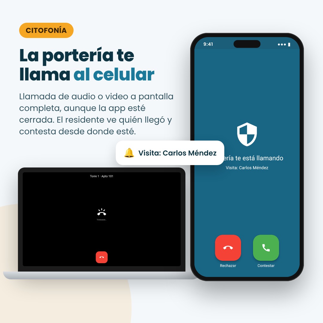 Citofonía: la portería llama al celular del residente