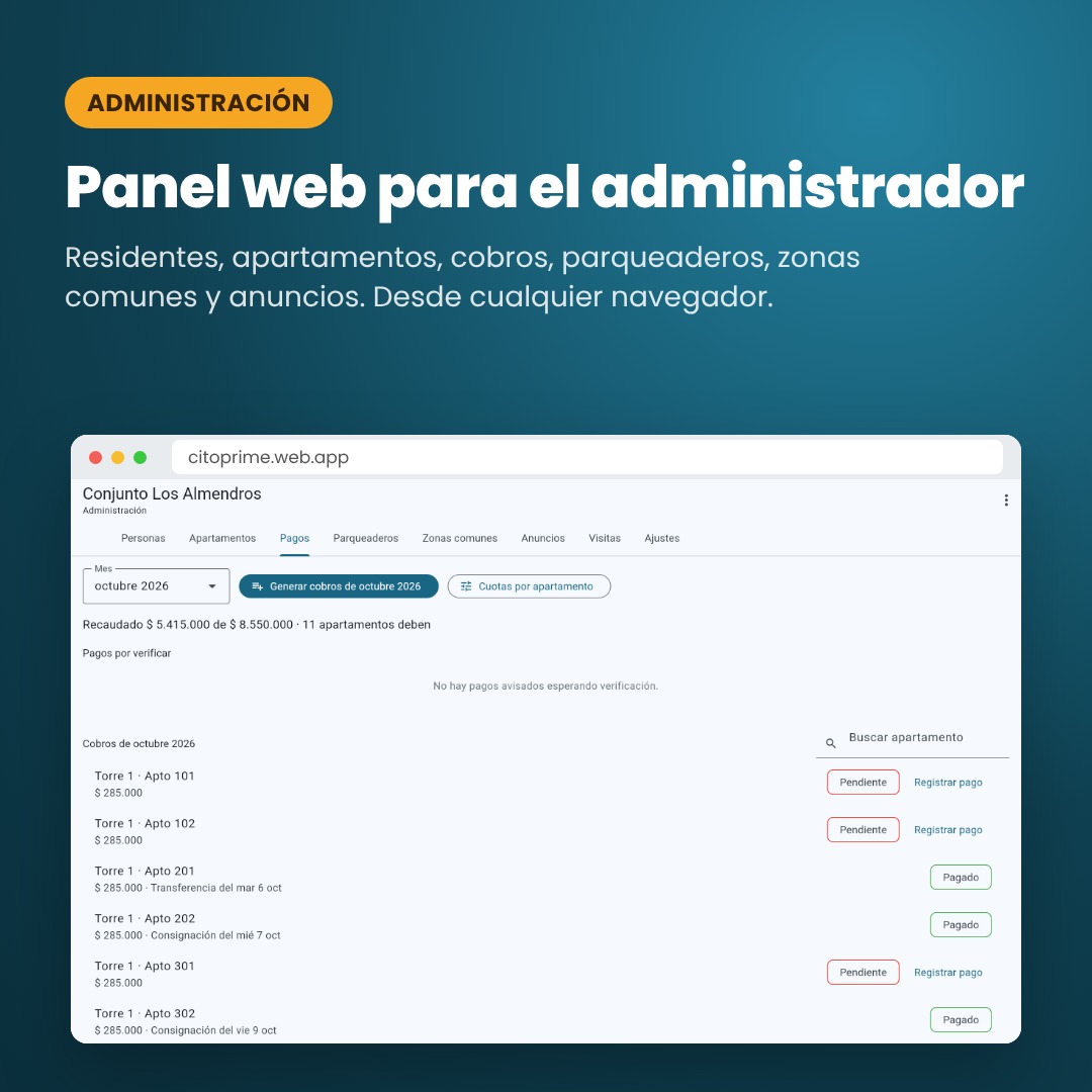 Panel web para el administrador